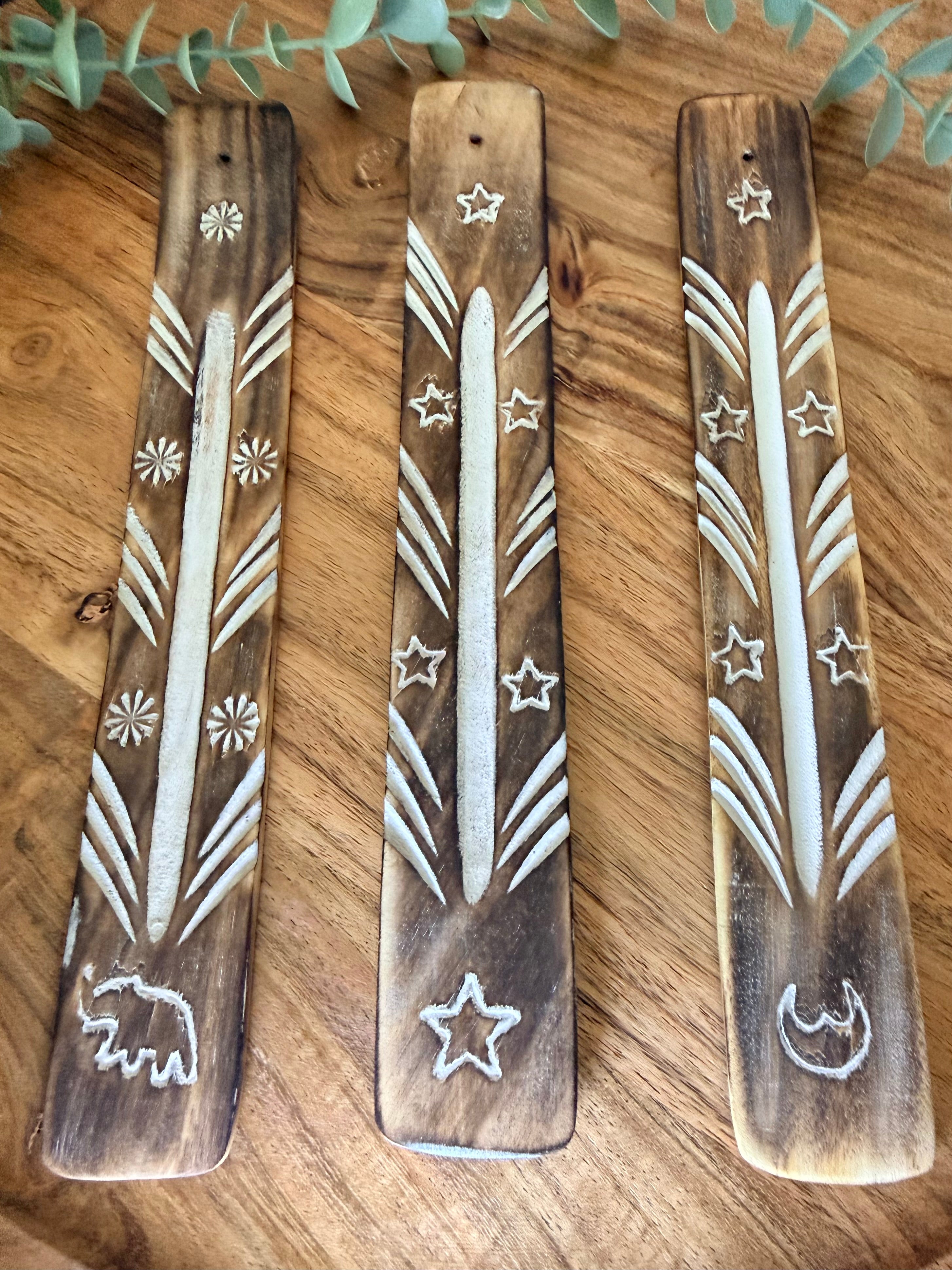 Hand-Carved Wooden Incense Holder| Ritual & Cleansing