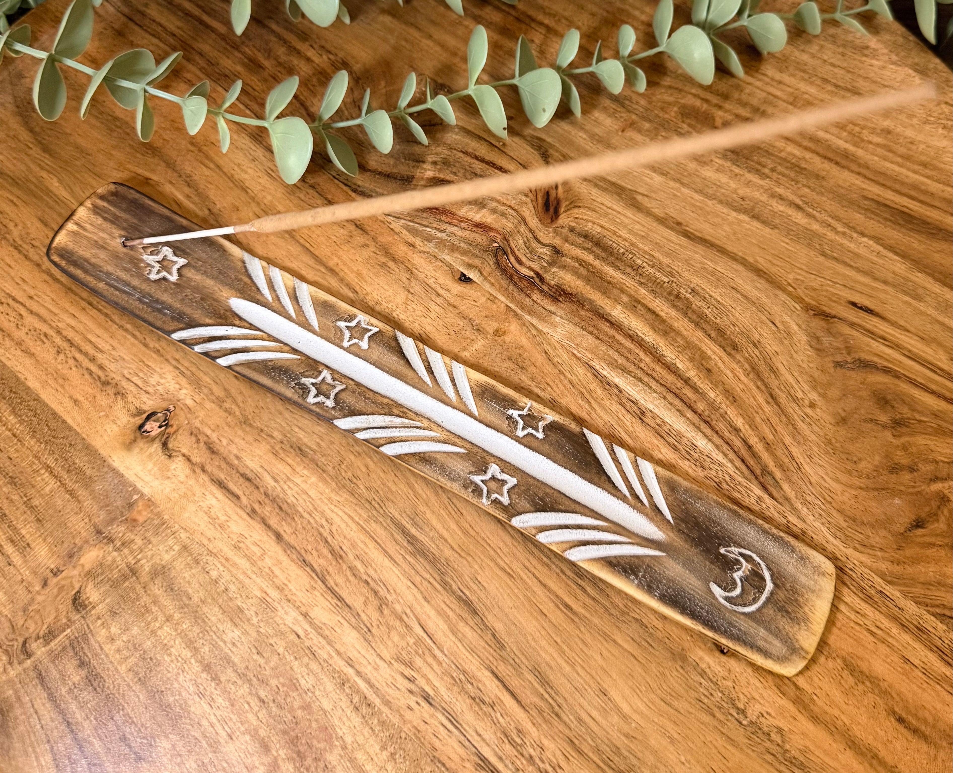 Hand-Carved Wooden Incense Holder| Ritual & Cleansing